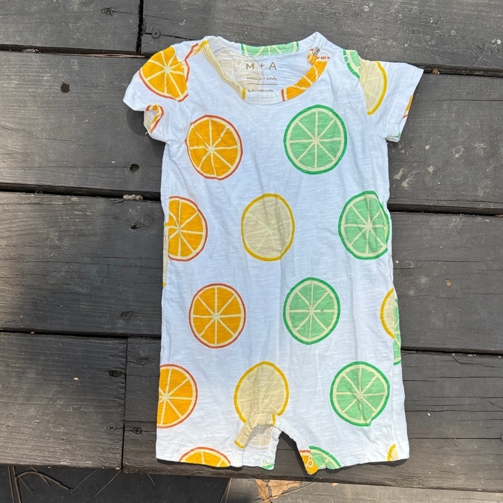 Kids Citrus Print One Piece Bodysuit size 6-9M